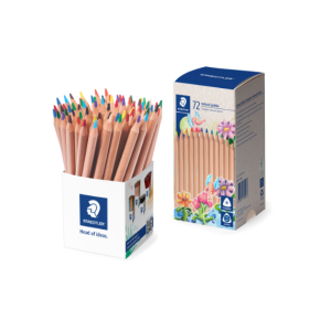 Staedtler Natural Jumbo Triangular Coloured Pencils Assorted Colours - Cup of 72