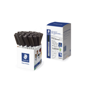 Staedtler Lumocolor Whiteboard Compact Marker Bullet Point Black - Cup of 32