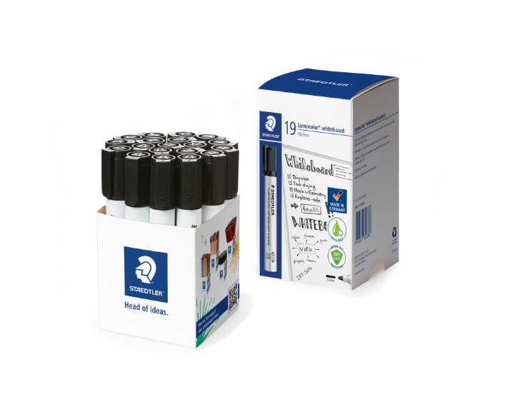 Staedtler Lumocolor Whiteboard Marker Bullet Tip - Black (Cup of 19)