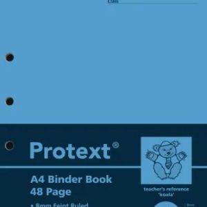 Protext A4 Binder Book 48pg 8mm ruled + margin - Ant