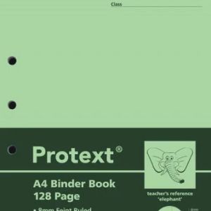 Protext A4 Binder Book 128pg 8mm ruled + margin - Elephant