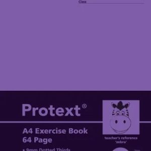 Protext A4 64pg Exercise Book 9mm dotted thirds + margin - Zebra