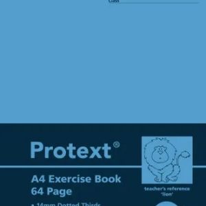 Protext A4 64pg Exercise Book 14mm dotted thirds + margin - Lion