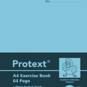 Protext A4 64pg Exercise Book 18mm dotted thirds + margin - Chicken