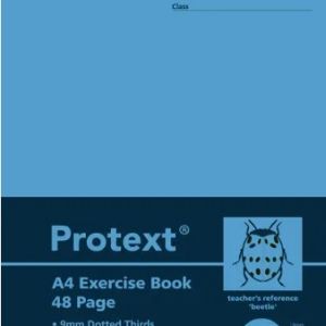 Protext A4 48pg Exercise Book 9mm dotted thirds + margin - Beetle