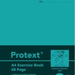 Protext A4 48pg Exercise Book 18mm dotted thirds + margin - Dog
