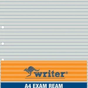 Writer A4 Exam Paper 60gsm 8mm ruled - 7 hole punched - 500 sheets