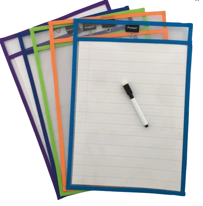 Protext A4 Rewritable Pockets pk10 + 10 Markers per pack