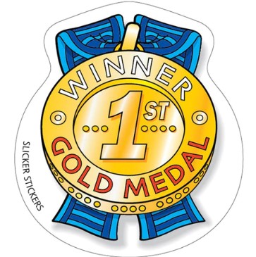 School Merit Stickers - #261 1st Gold Medal (80 stickers)